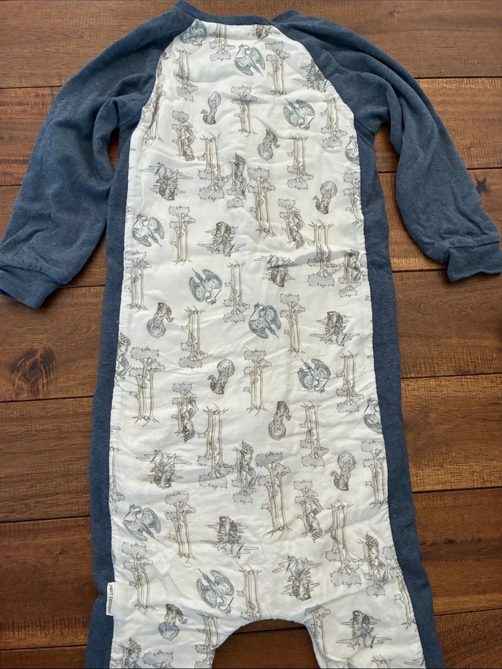 Nest Blue & White Printed Sleep Suit